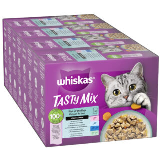 WHISKAS TASTY MIX Multipack kapsičky 144 x 85 g - Fish of the Day v omáčce