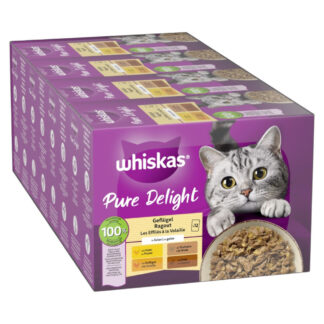 Multipack Whiskas Pure Delight kapsičky 48 x 85 g - drůbeží ragú v želé