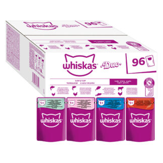 Jumbopack WHISKAS DUO kapsičky 96 x 85 g - Surf & Turf v želé