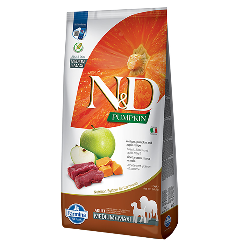 Farmina N&D Pumpkin Adult Medium/Maxi Venison & Apple - 2 x 12 kg