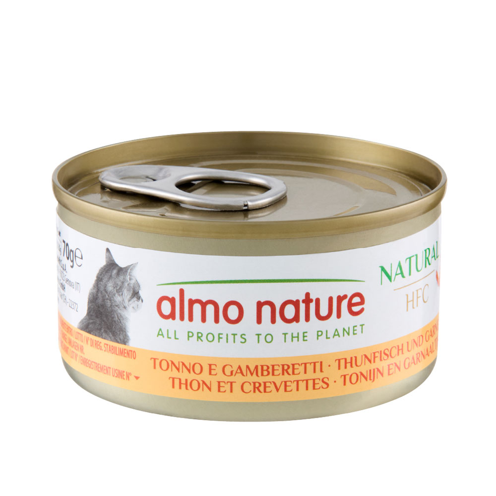 Almo Nature HFC Natural 24 x 70 g výhodné balení - tuňák a krevety