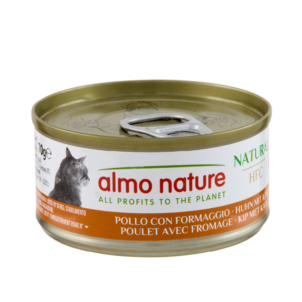 Almo Nature HFC Natural 24 x 70 g výhodné balení - kuře a sýr