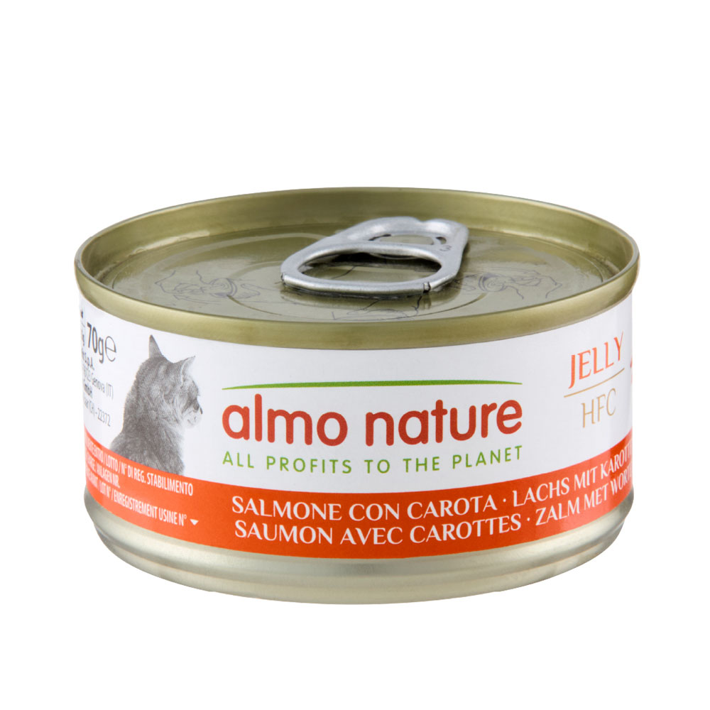 Almo Nature konzervy 24 x 70 g - losos s mrkví v želé