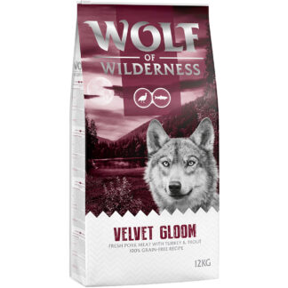 Wolf of Wilderness "Velvet Gloom" krůtí a pstruh - bez obilovin - Výhodné balení: 2 x 12 kg