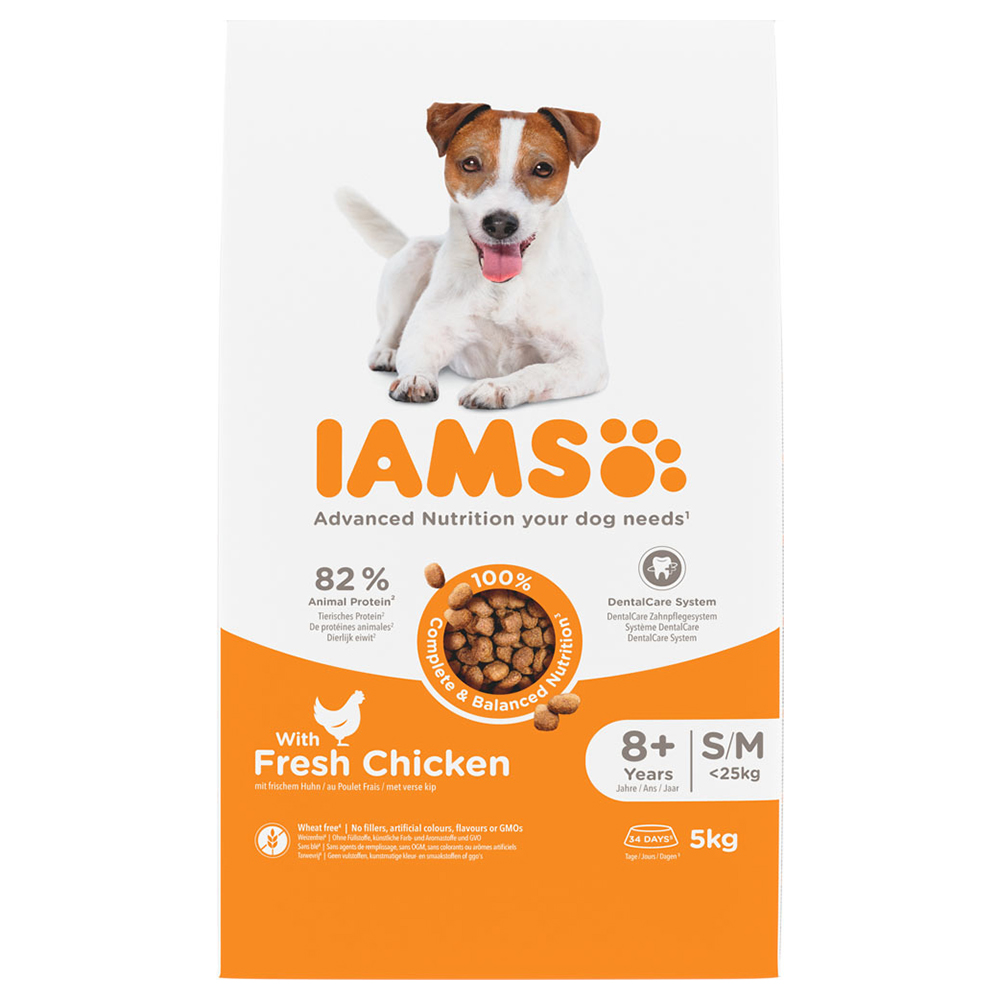 IAMS Advanced Nutrition Senior Small & Medium Dog s kuřecím - výhodné balení: 2 x 5 kg