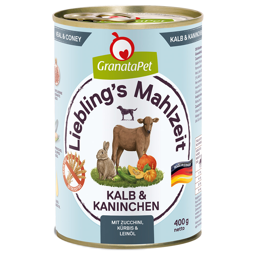 Výhodné balení GranataPet Liebling's Mahlzeit 24 x 400 g - telecí a králík