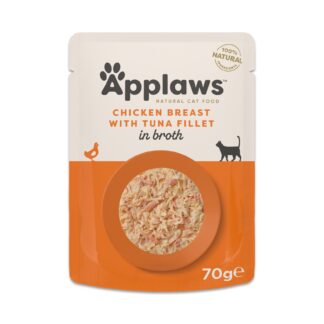 Applaws Cat Natural in Broth 48 x 70 g - výhodné balení - kuřecí prsa s tuňákem