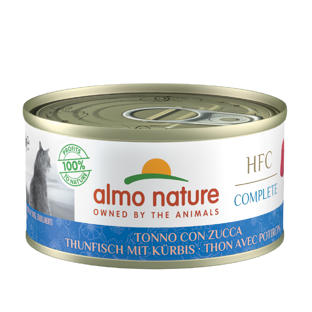 Výhodné balení Almo Nature HFC Complete 24 x 70 g - tuňák s dýní