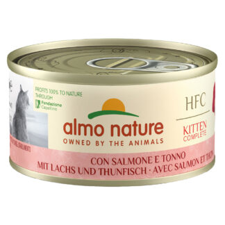 Výhodné balení Almo Nature HFC Complete 24 x 70 g - Kitten losos a tuňák