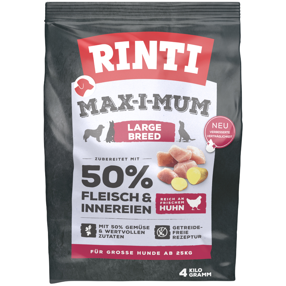 RINTI Max-I-Mum Large Breed kuřecí - výhodné balení: 2 x 4 kg