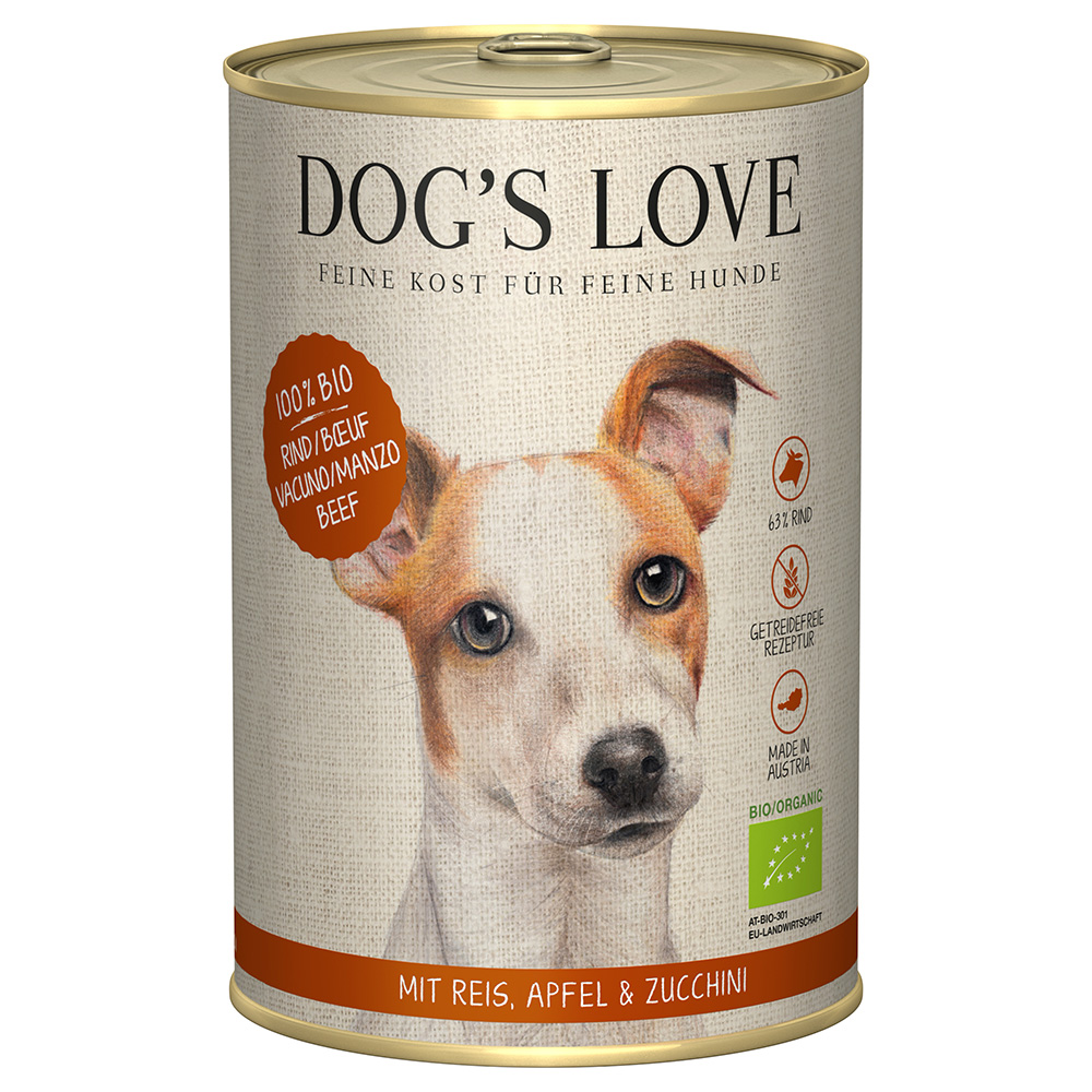 Dog´s Love Bio 24 x 400 g – výhodné balení - bio hovězí