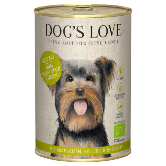 Dog´s Love Bio 24 x 400 g – výhodné balení - bio kuřecí