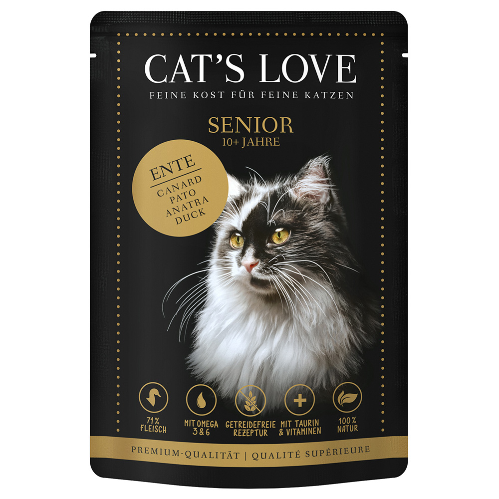 Cat's Love 24 x 85 g – výhodné balení - Senior kachní