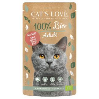 Cat's Love Bio 24 x 100 g – výhodné balení - hovězí