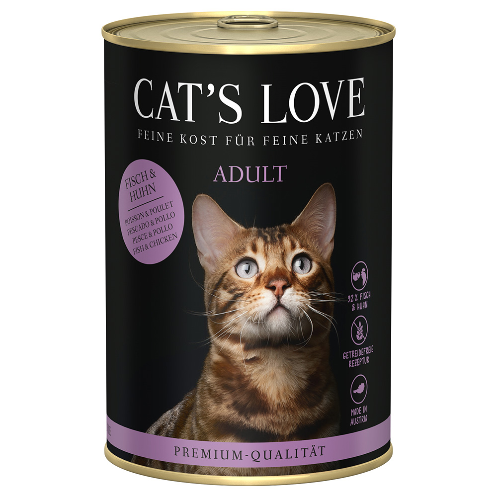 Cat's Love 24 x 400 g – výhodné balení - ryba s kuřecím