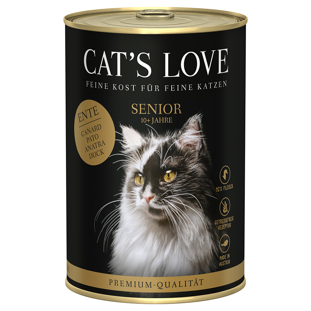Cat's Love 24 x 400 g – výhodné balení - Senior kachní
