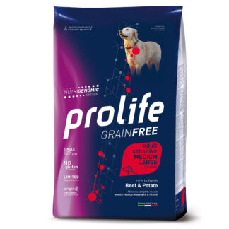 Prolife Dog Grain Free Sensitive Adult Medium/Large Beef & Potato - 10 kg