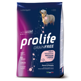 Prolife Dog Grain Free Sensitive Adult Medium/Large Pork & Potato - 2 x 10 kg