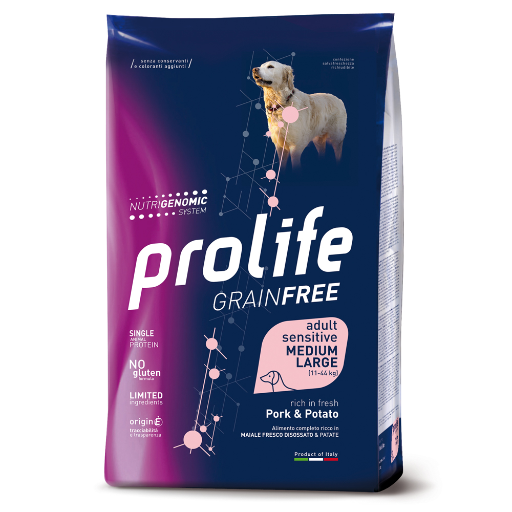 Prolife Dog Grain Free Sensitive Adult Medium/Large Pork & Potato - 2 x 10 kg