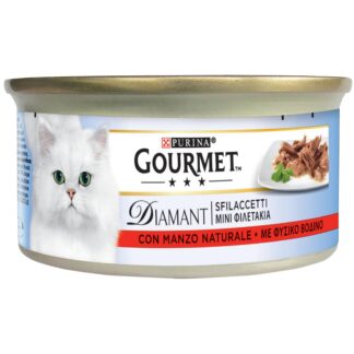 Gourmet Diamant 48 x 85 g mokré krmivo pro kočky - Filé s přírodním hovězím masem