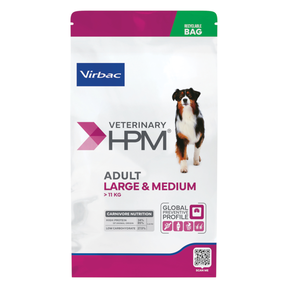 Virbac Veterinary HPM Adult Dog Large & Medium - Výhodné balení: 2 x 12 kg