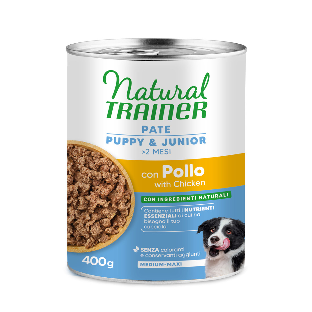 Natural Trainer Pate Medium & Maxi Puppy & Junior - výhodné balení: 12 x 400 g kuřecí