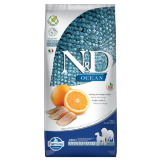 Farmina N&D Ocean Grain Free Adult Medium/Maxi Herring & Orange - 2 x 12 kg