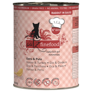 catz finefood Ragout 24 x 380 g výhodné balení - no.603 husí a krůtí
