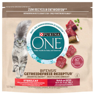 Purina ONE Grain Free Sterilized s hovězím - Výhodné balení: 3 x 1