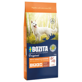 Bozita Original Adult pro citlivou kůži a srst s lososem a rýží – bez pšenice - výhodné balení: 2 x 12 kg