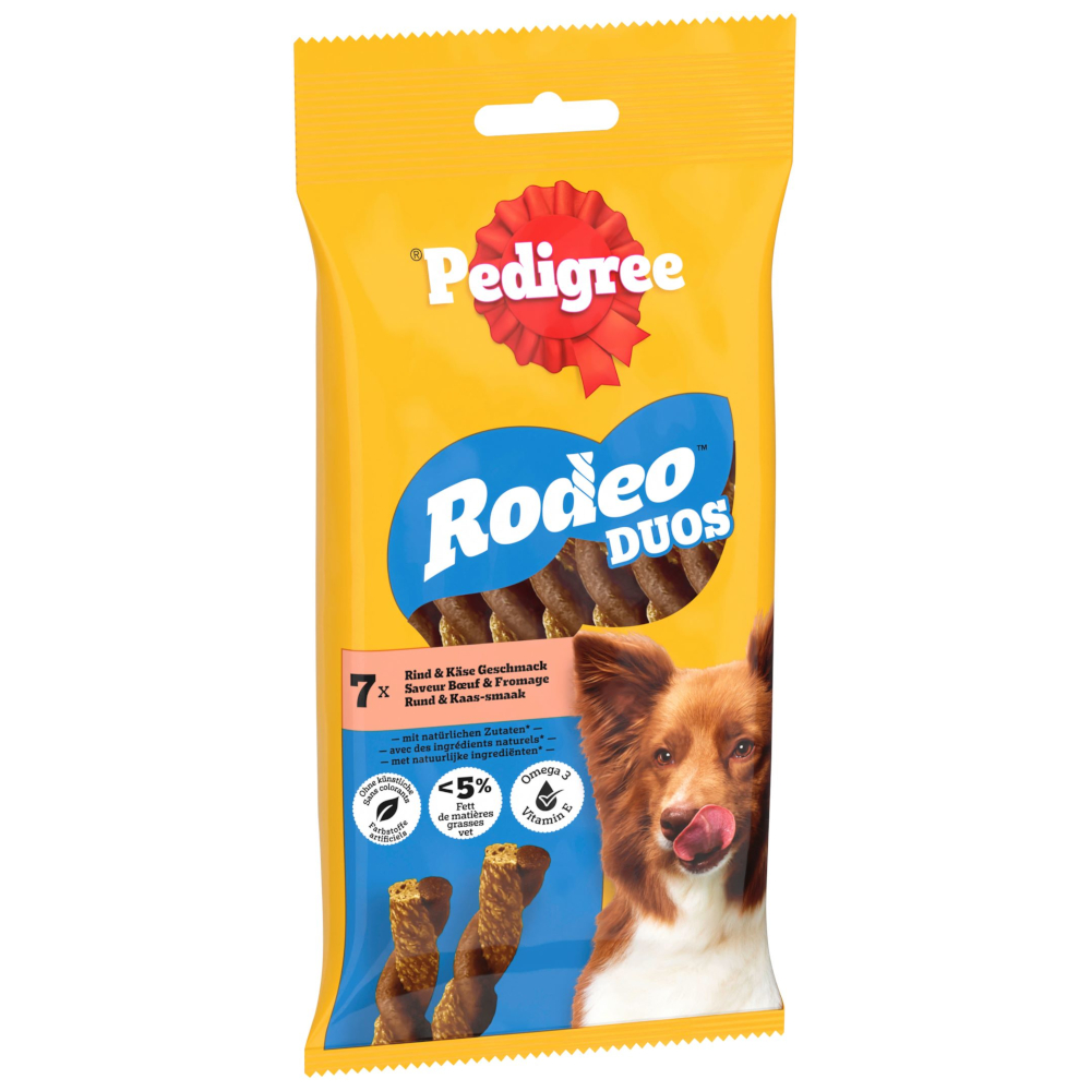 Pedigree Rodeo Duos - hovězí a sýr (10 x 7 ks)