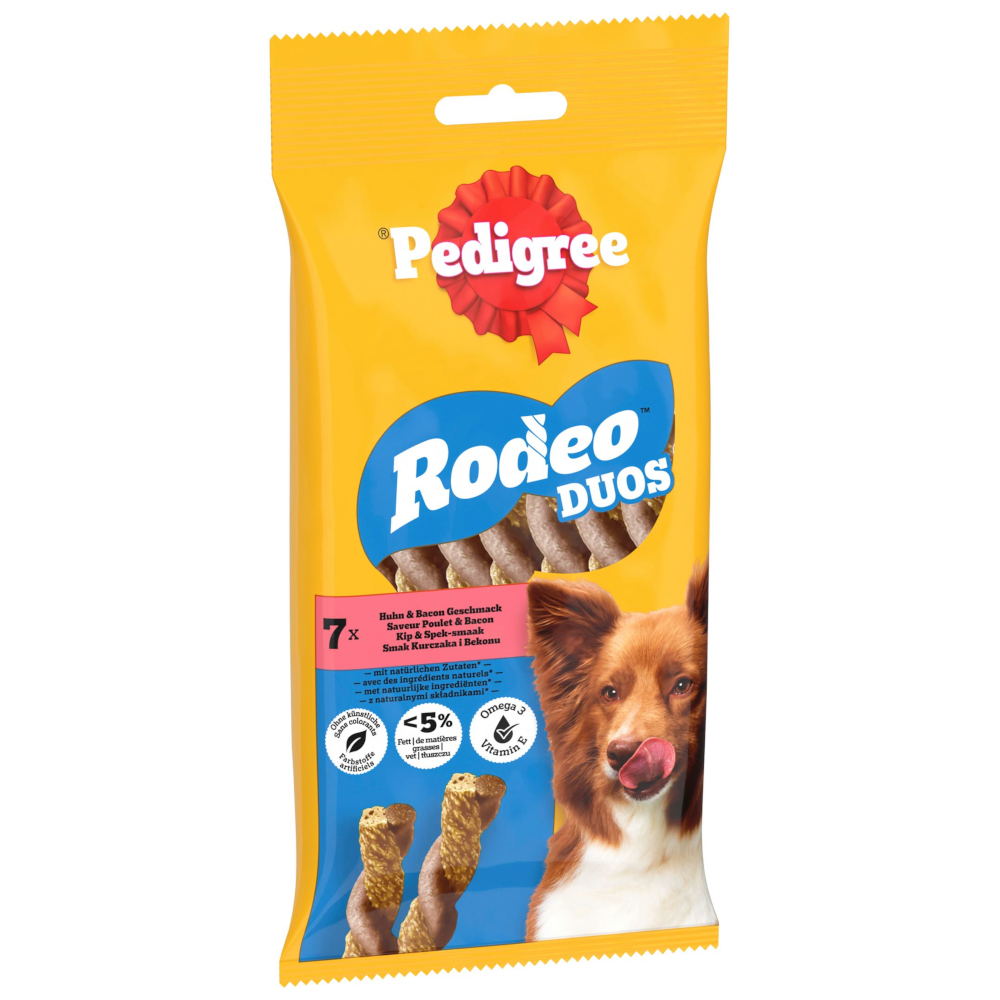 Pedigree Rodeo Duos - kuřecí a slanina (10 x 7 ks)