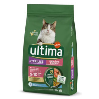 Ultima Cat Sterilized Sensible s pstruhem - Výhodné balení: 2 x 10 kg