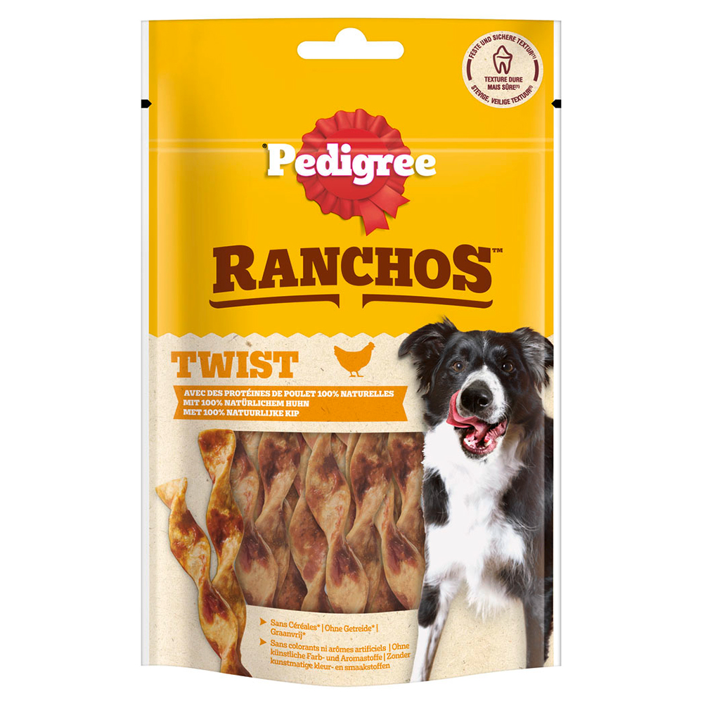 Pedigree Ranchos Twists - výhodné balení: kuřecí 8 x 60 g