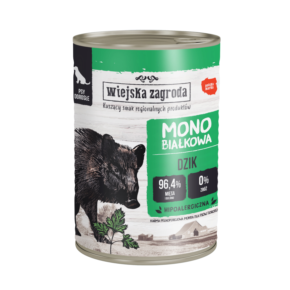 Wiejska Zagroda Dog 36 x 400 g výhodné balení - divočák