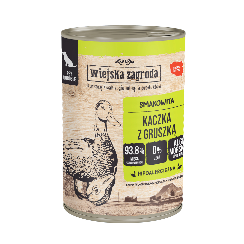 Wiejska Zagroda Dog 36 x 400 g výhodné balení - kachní s hruškami