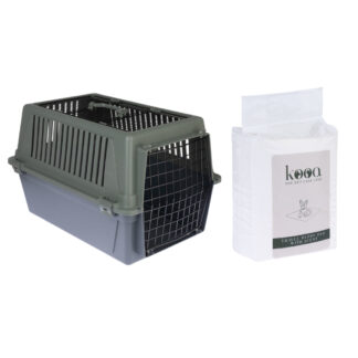 TIAKI přepravní box zelený  - výhodné balení: box vel. L + 15 x kooa cestovní podložka