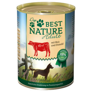 Best Nature Dog Adult 12×400 g – výhodné balení - hovězí