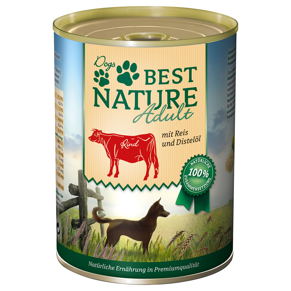 Best Nature Dog Adult 12×400 g – výhodné balení - hovězí
