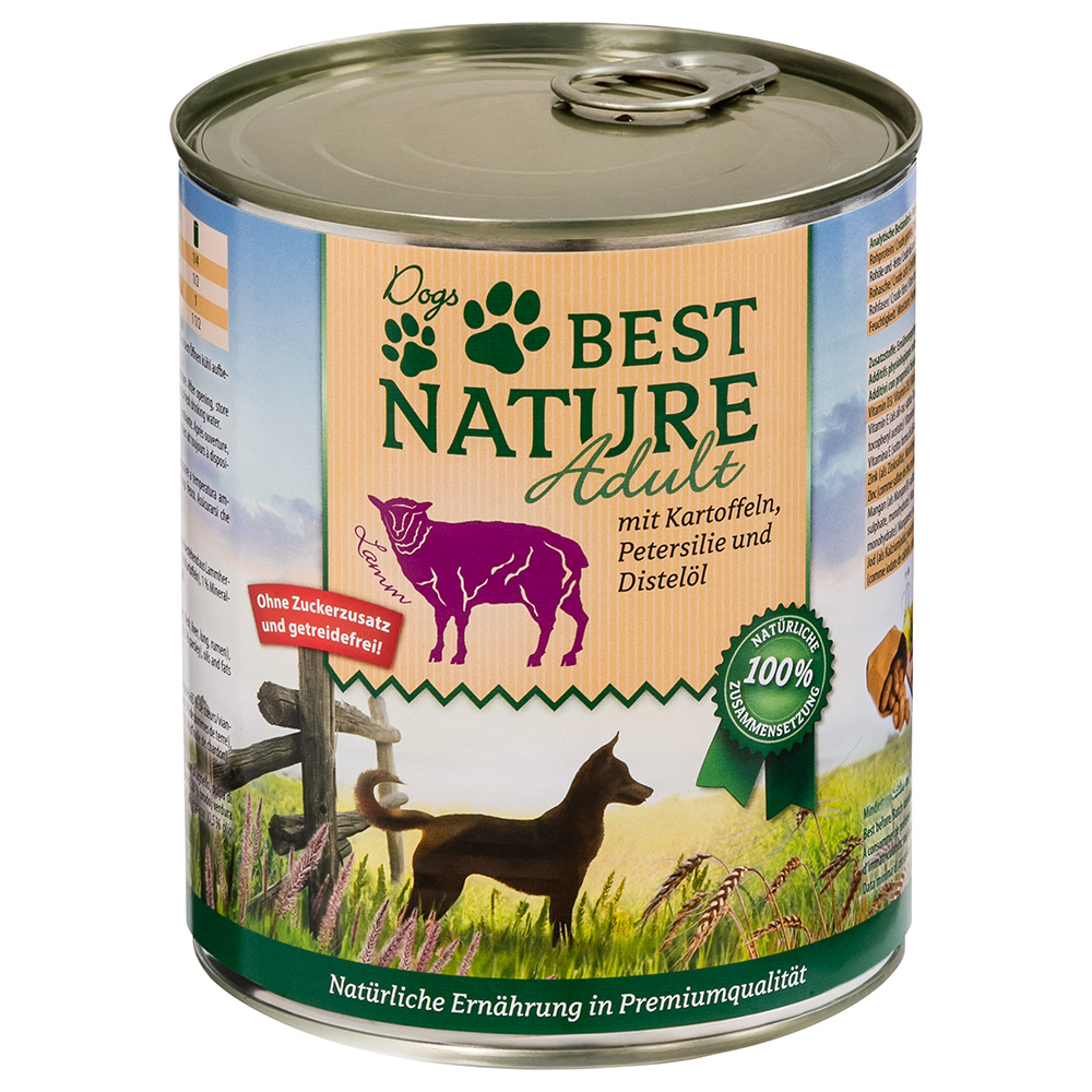 Best Nature Dog Adult 12×800 g – výhodné balení - jehněčí