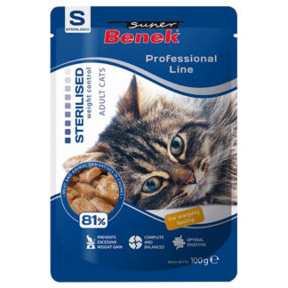 Super Benek Professional Line Sterilized Adult 48 x 100 g - výhodné balení - drůbeží