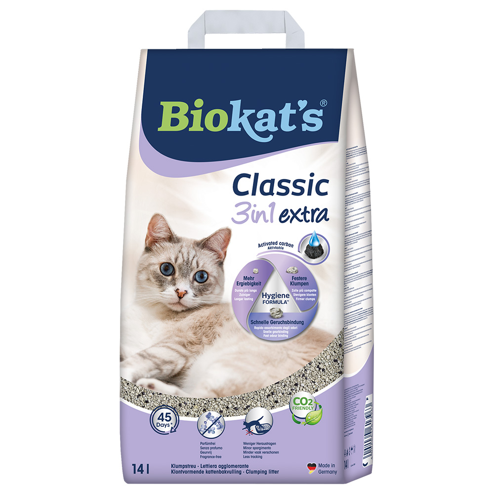 Biokat's Classic 3in1 Extra stelivo pro kočky - výhodné balení: 2 x 14 l