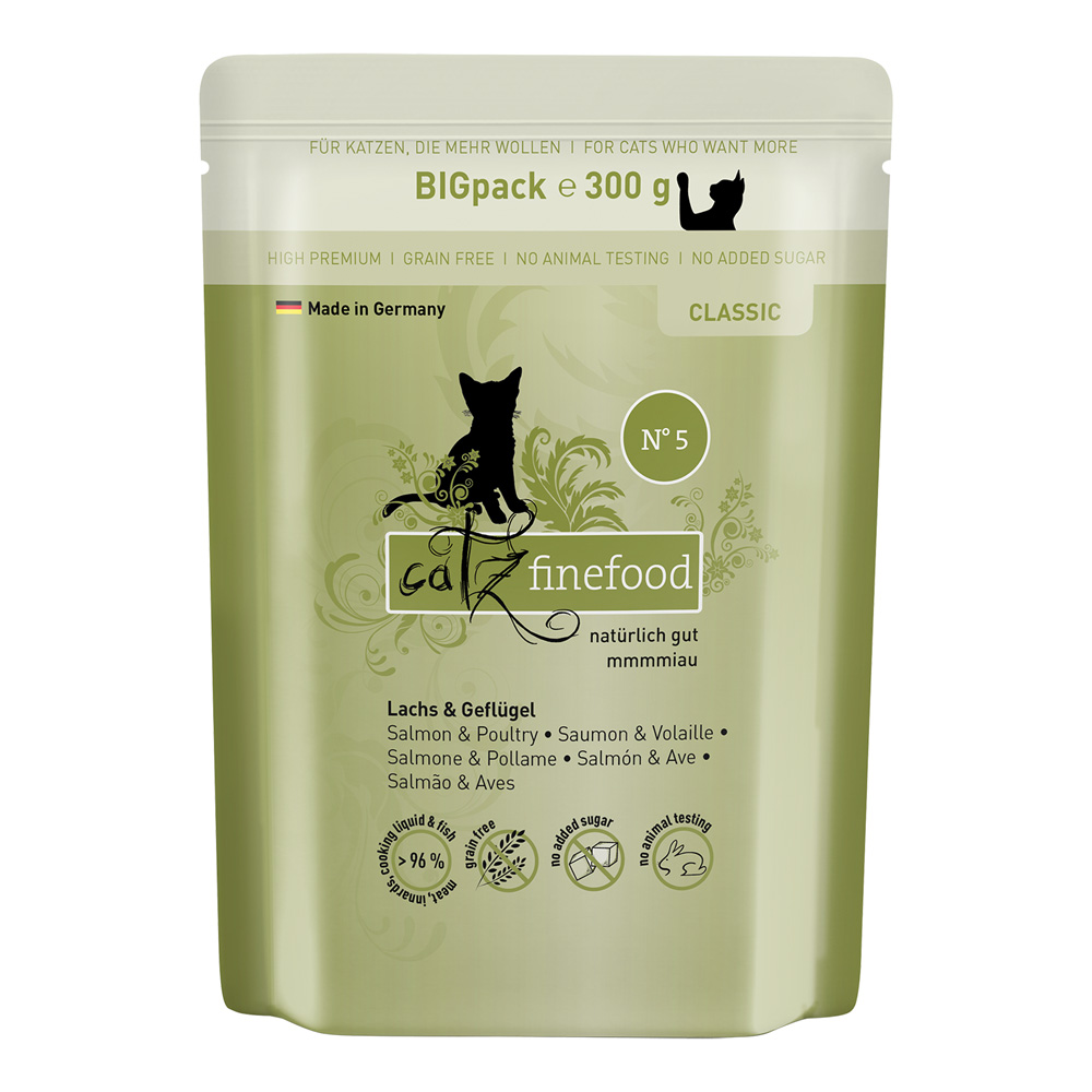 catz finefood 24 × 300 g - výhodné balení - losos a drůbeží