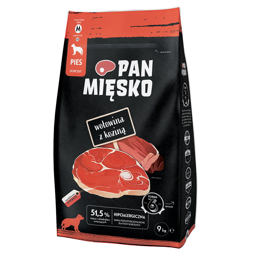 Pan Mięsko Medium hovězí s kozím masem - 9 kg