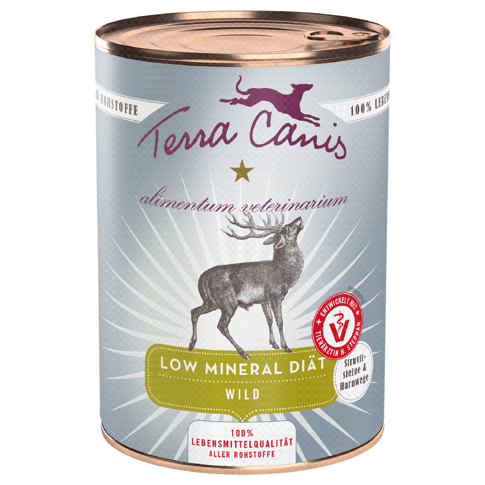 Terra Canis Alimentum Veterinarium Low Mineral Dieta 12 x 400 g výhodné balení - zvěřina