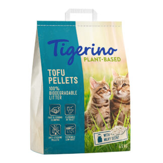 Tigerino Plant-Based Tofu stelivo pro kočky – s vůní mléka - výhodné balení 3 x 11 l (13