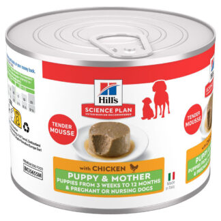 Hill's Science Plan Puppy & Mother Tender Mousse - Kuřecí (24× 200 g)