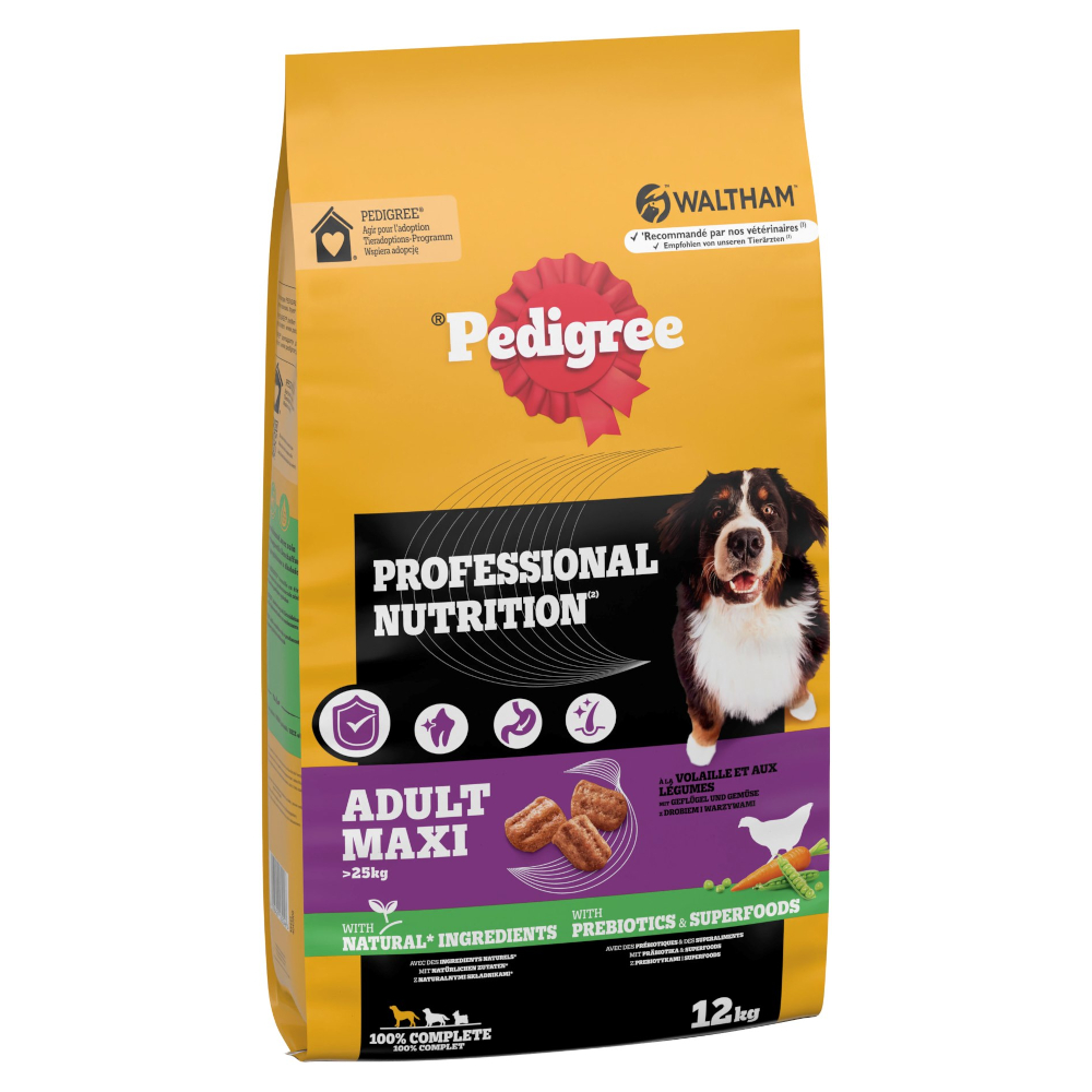 Pedigree Professional Nutrition Adult Maxi >25kg s drůbeží a zeleninou - výhodné balení: 2 × 12 kg
