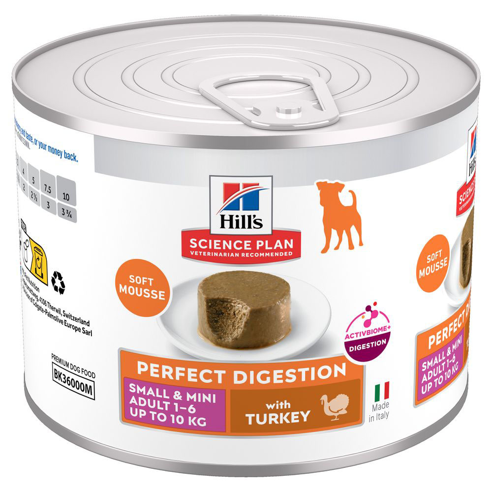 Hill's Science Plan Perfect Digestion Adult Small & Mini Mousse - krůtí maso (12 x 200 g)