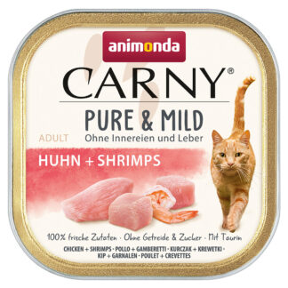Výhodné balení animonda Carny Adult Pure & Mild 2 x 32 ks (64 × 100 g) – kuřecí + krevety